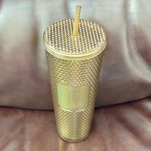 Starbucks Walt Disney World 50th Anniversary Celebration Gold Studded Tumbler - Picture 6 of 6